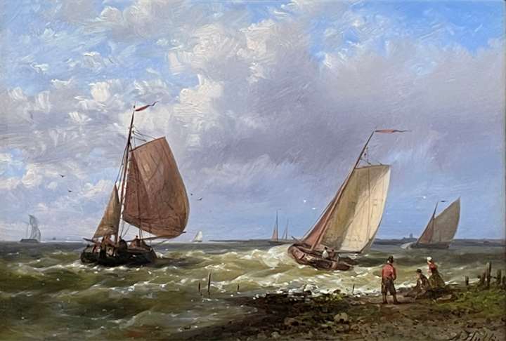 Fishing boats off the Dutch coast